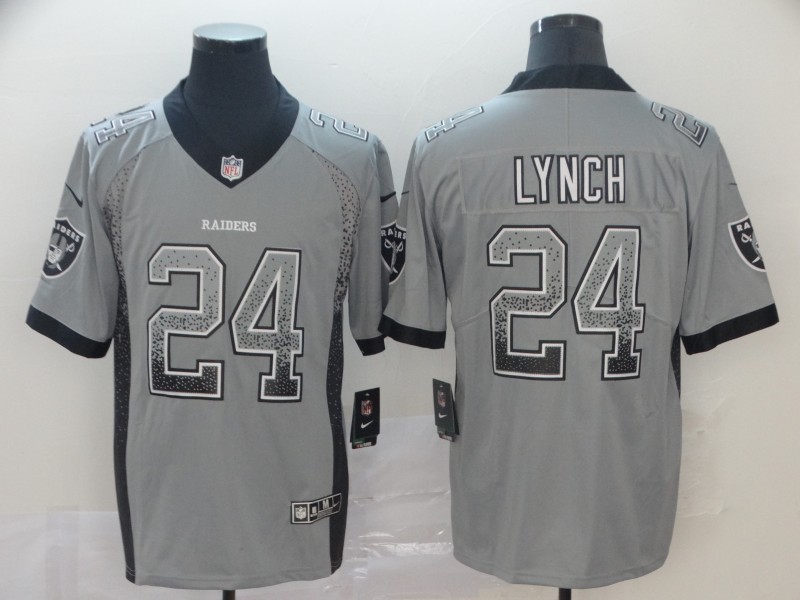 Men's Las Vegas Raiders Marshawn Lynch #24 Gray Jersey
